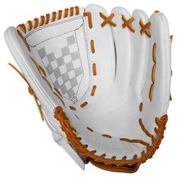 Nike Hyperdiamond Edge Basket Web 12.5" Fastpitch Softball Glove - Right Hand Throw White/Orange/Gold