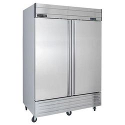Maxx Cold MVR-49FDHC 54 1/5" V-Series 2 Section Reach In Refrigerator, 2 Left/Right Hinge Solid Doors, 115v, Stainless Steel
