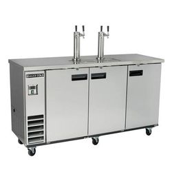 Maxx Cold MXBD72-2SHC 73 1/16" X-Series Kegerator Commercial Beer Dispenser w/ 3 Keg Capacity - 3 Columns, Stainless, 120v, Silver