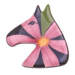 Blossoming Pony,'Multicolored Ceramic Pony Brooch Pin'