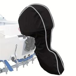 TEMU A Black Waterproof And Dustproof Cover For An Outboard Engine, Suitable For Boats With Adjustable Engines, Including Hood And Exhaust Protection