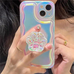 Korean Cute 3D Fantasy Laser Cat Claw Phone Holder Grip Tok GripTok Bracket For iPhone Samsung Universal Phone Accessories Stand