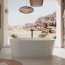 Randolph Morris Vertical 67 Inch Acrylic Partial Fluted Double Ended Freestanding Tub RMTW6007-67