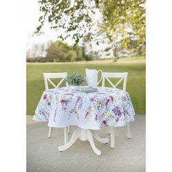 70" Round Floral Cascade Table Linen by BrylaneHome in Plum