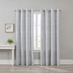 Delia Grommet Panel, 2-Pack by BrylaneHome in Blue (Size 112"W 84" L)