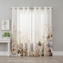Odette Grommet Panel, 2-PK by BrylaneHome in Blossom (Size 112"W 72" L)