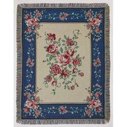 Jacquard Tapestry Blanket by BrylaneHome in Rose