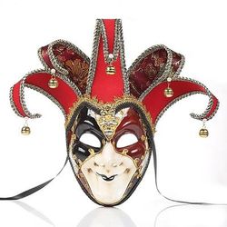 Maschera veneziana Arlecchino Clown veneziano Giullare casco integrale Adulti Per uomo Halloween Carnevale martedì grasso Feste Mascherata Carnevale di Venezia Vestirsi