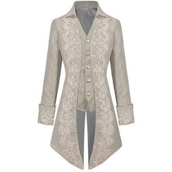 Punk Gotico Medievale Rinascimento Cappotto Giacca Frac Principe Nobile Costume Per uomo Reale Stile Steampunk Halloween Mascherata Evento / Festa Mascherata Adulti Cappotto