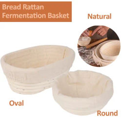 Panier de Fermentation en rotin ovale/rond, bol de cuisson en osier et rotin fait à la main, ensemble d'outils de cuisson, outils de cuisson de Fermentation à domicile