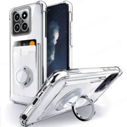 Ring Holder Wallet Card Slot Phone Case for Xiaomi 14T 14 Pro Airbag Shockproof Soft Silicone