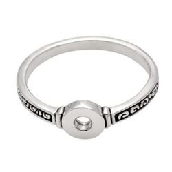 Circle of Faith,'Slim Sterling Silver Band Ring with Oxidized Detail'