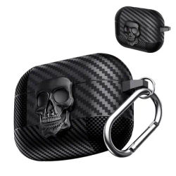 Costume Thug Skull Series étui pour écouteurs pour Airpods 4 étui pour écouteurs magnétique pour Airpods Pro 2 3 2 1 étui en Fiber de carbone avec crochet