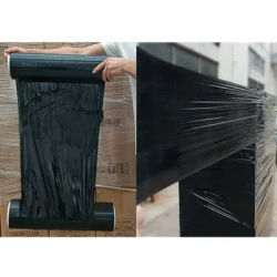 PE Black Stretch Film Industrial Packaging Cling Film Packaging Stretch Film New Material Strong Tensile Protection Privacy