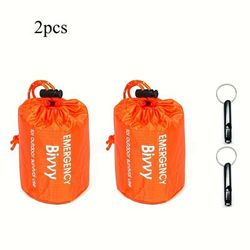 TEMU 2/4 Pack Outdoor Sleeping Bag + Drawstring Bag + Whistle Insulation Blanket Suitable For Outdoor Travel And Hiking; 1 Pack Without Accessories