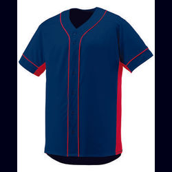 Augusta Sportswear 1660 Athletic Slugger Jersey T-Shirt in Navy Blue/Red size 2XL | Polyester