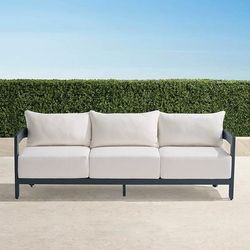 Porticello Sofa in Matte Black Aluminum - Rain Moss - Frontgate