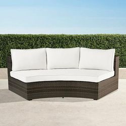 Pasadena II Modular Sofa in Bronze Wicker - Standard, Vista Boucle Seasalt - Frontgate