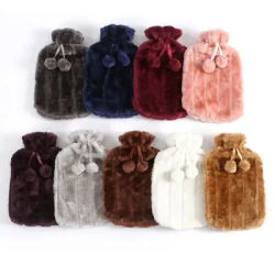 Sac de bouteille d'eau chaude amovible 2L, 1 pièce, housse en peluche, étui de protection d'hiver, couvertures de conservation de la chaleur, douces et chaudes, Anti-froid, portables