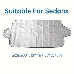 TEMU Winter Vehicle , Foldable Windshield Protector, Universal Fit, Other Material, With Ice And Sun Shade For Automobiles, Motorcycles, Boats, And Trailers