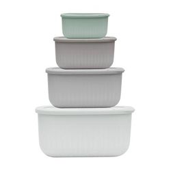 8-Pc. Plastic Food Storage Container Set by BrylaneHome in Light Gray