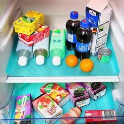 TEMU 4pcs Translucent Blue Refrigerator Mat Non-slip Refrigerator Mat Washable Antibacterial Washable Refrigerator Mat Antibacterial Refrigerator Mat Anti-fouling Refrigerator Mat