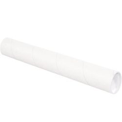 3 x 20" White Tubes with Caps, Case Of 24 (P3020W)