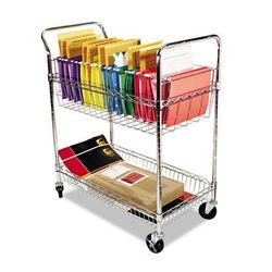 Alera MC3518SR Carry-all Cart/Mail Cart, Two-Shelf, 34.88w x 18d x 39.5h, Silver ALEMC3518SR
