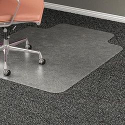 Lorell 69166 Chairmat, Textured Top, Wide 45 x53, Lip 25 x12 , Clear LLR69166