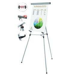 MasterVision™ FLX05102MV Telescoping Tripod Display Easel, Adjusts 38" to 69" High, Metal, Silver BVCFLX05102MV