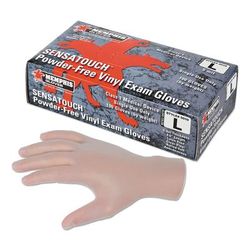 MCR Safety 5010MCT Sensatouch Clear Vinyl Disposable Medical Grade Gloves, Medium, 100/BX, 10 BX/CT - Case of 1000 MPG5010MCT
