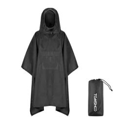 TOMSHOO Hooded Rain Poncho with Pocket Lightweight Waterproof Rain Coat Jacket Sun Shelter for Men and Women Camping Hiking