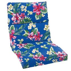 BH Performance Universal Chair Cushion by BrylaneHome in Cobalt Tropicana Patio Seat Pad for All Types of Outdoor Chairs
