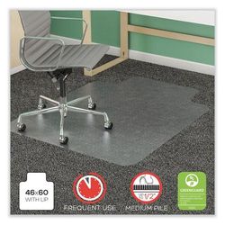 Deflecto CM14432F SuperMat Frequent Use Chair Mat for Medium Pile Carpet, 46 x 60, Wide Lipped, Clear