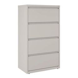 Alera Lateral File, 4 Legal/Letter-Size File Drawers, Light Gray, 30" x 18.62" x 52.5" (ALEHLF3054LG)