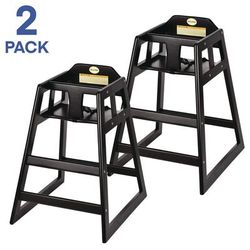 Alpine Industries Wooden Stackable High Chair, Supports Up to 50 lbs, 29.02" h, Espresso, 2/Pack (ALHALP41202ESP)