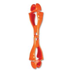 Ergodyne 19718BULK Squids 3400 Glove Clip Holder with Dual Clips, 1 x 1 x 6.5, Acetal Copolymer, Orange, 100/Carton, Ships in 1-3 Business Days - Case