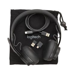 Logitech 981000858 Zone Wireless Plus-MSFT Binaural Over-the-Head Headset, Black LOG981000858