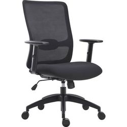 Lorell 54865 SOHO Collection Lifting Armrest Staff Chair, 26.4" x 24.4" x 42.1", Material: Fabric Seat, Nylon Base, Finish: Black, Gray LLR54865