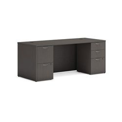 Hon MOD007 Mod Double Pedestal Desk Bundle, 72" x 30" x 29", Slate Teak HONMOD007