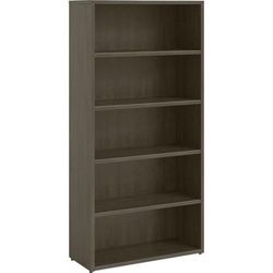 Lorell PBK3469GE Prominence 2.0 Gray Elm Laminate Bookcase - 34" x 12" x 48" , 1" Top, 0.1" Edge - 5 Shelve(s) - Material: Laminate Surface, Particleb