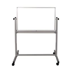 Luxor Mobile Magnetic Whiteboard, 36" x 24", White Surface, Silver Aluminum Frame (LXOMB3624WW)