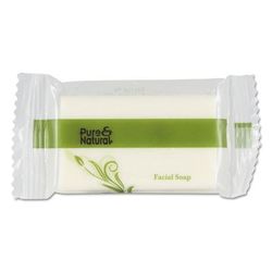 Pure & NaturalTM 500075 Body & Facial Soap, 3/4, Fresh Scent, White 1000/Carton - Case of 1000 VVF500075