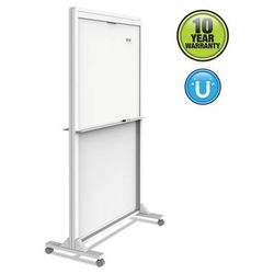Quartet® ECM4068DT Motion Dual-Track Mobile Magnetic Dry-Erase Easel, Two 40 1/2 x 34 Panels, White QRTECM4068DT