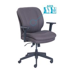 SertaPedic 48967B Cosset Ergonomic Task Chair, Supports up to 275 lbs., Gray Seat/Gray Back, Black Base SRJ48967B