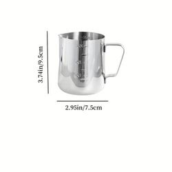 TEMU Stainless Steel Cup With Measurement Marks, Large Capacity Milk Frothing Pitcher For , Cappuccino, And Iced Tea - In 350ml, 600ml, 900ml