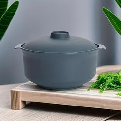 TEMU 1pc Non-slip Microwave Safe Salad Bowl With Lid, Novelty Shape, Reusable Pp Food Container For Grains, Pasta, Picnic, Rv Camping Kitchen