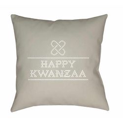Sionn 18" Square Modern Sterling Gray/Off White/Sage/Ash Outdoor Throw Pillow - Boutique Rugs
