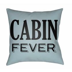 Talat 16" Square Cottage Sky Blue/Black/Metallic Silver/White/Slate Blue Outdoor Throw Pillow - Boutique Rugs