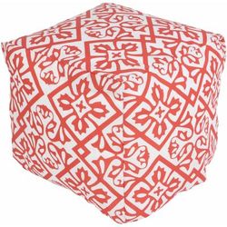 Teluknaga 18"H x 18"W x 18"D Traditional Dusty Coral/Blush Outdoor Pouf - Boutique Rugs